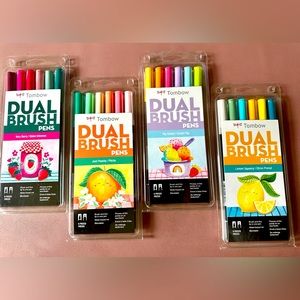 Tombow Fresh Flavors Dual Brush Pen Art Markers 4 brand new pack total 24 pens